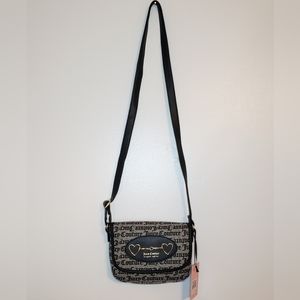 Juicy Couture Gothic Status Black Heart to Heart Flap Crossbody